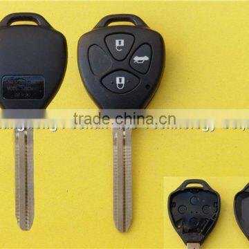 Hot sell Toyota Camry 3 button car key remote shell with Toy43 blade