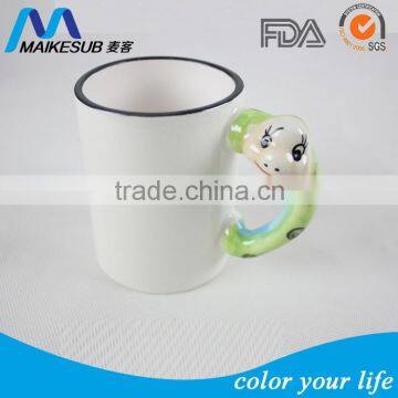 11oz sublimation ceramic animal handle mug