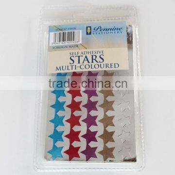 Custom Safe&Non-toxic self adhesive stars multi-coloured paper labels sticker