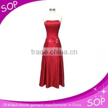 Halter back straoless sexy red bandage dress for lady