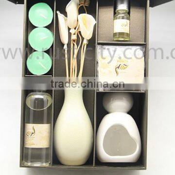 Ceramic Oil Burner Set with Tea Candle with reed diffuser