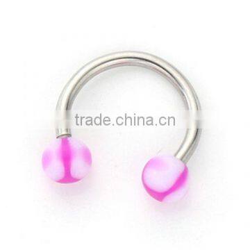 Charming Pink Fake Unique Acrylic Balls Nose Ring Lip Ring Eyebrow Rings CBR Piercing Jewelry