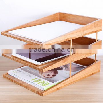 High Quality Handmade Paper File Folder Letter Tray Triple Bamboo new design Handmade Paper holder organizer office File Folder                        
                                                Quality Choice