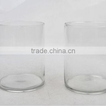 clear and colored glass cylinder vases for decoration