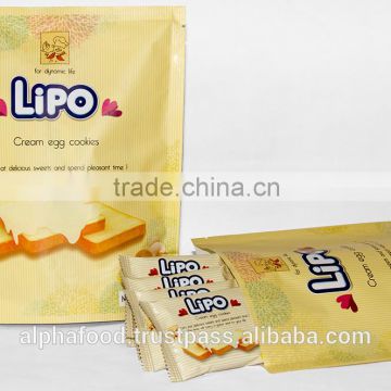 Sweet Crunchy Texture LIPO like danish butter cookies with 129g bag packaging