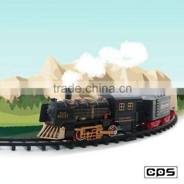 Battery operated assemble tracking train toy with light and music