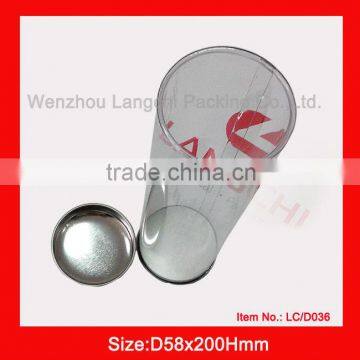 card tin box with clear PVC; round craft tin box with clear PVC