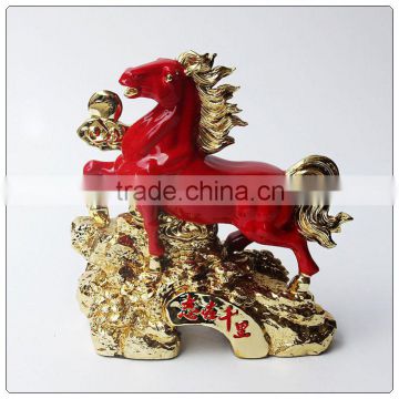 24k golden color horse statue , chinese zodiac statue