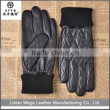 China Supplier High Quality Ladies winter warm leather gloves with elastic cuff