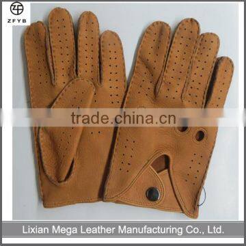 Wholesale Mens Hand Made Deerskin Motorcycle Leather Driving Gloves