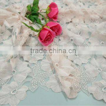 cutout flower polyester flat organza embroidered fabric