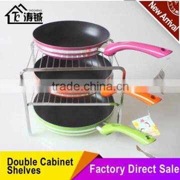 Double Kitchen Pantry Cabinet Countertop Storage Shelf
