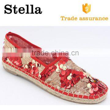 high flat platform women sequin espadrilles