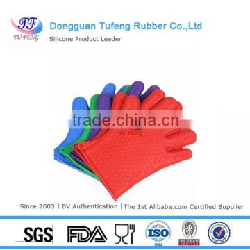 non-slip kitchen silicone oven glove with five fingers for protection