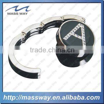 epoxy doming custom metal 3D fashion zinc alloy folding purse holder hook