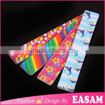 Wide shape nail file with colorful printing,Professional Nail Art Manicure Tools White Color Paper Nailf File Wide Shape