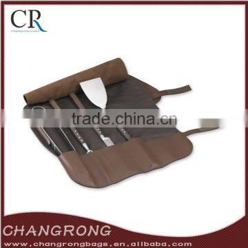 grill tool set genuine leather bbq tool roll set