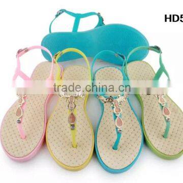 Fashion PCU Sandals PVC Plastic Ladies Sandals Flat PCU Shoes