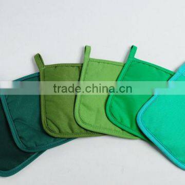 100% Cotton AZO free green pot holder,coaster