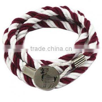 Wholesale design white with deep purple mix color pure cotton bracelets men's women's girls boys braid bracelets jewellery