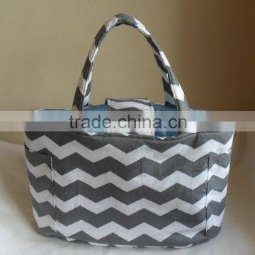 printed fancy bag elegant chevron bag wholesale shoulder bag fashion bag for women ladies diaper bag for baby