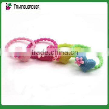 Lovely Candy Colors Heart Design With Little Flowers Children Hair Tie Set photo-6