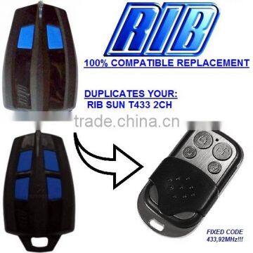 For RIB SUN T433 2CH, RIB SUN T433 4CH remote duplicator 433,92MHZ FIXED CODE