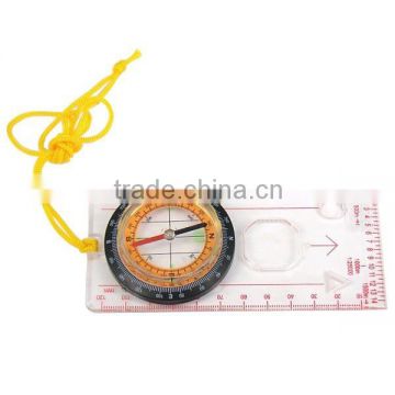 Acrylic map compass with magnifier with rule