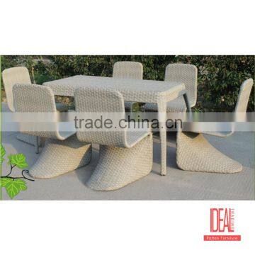 Rattan Garden Furniture Glass Top Dining Furniture Table and Chair Cane Dining Chair photo-6