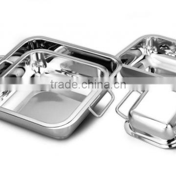 stainless steel Square Roasting Pan with Handle