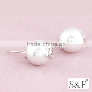 silver jewelry supplier 010119 men jewelries silver pearl stud earring