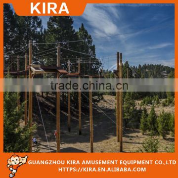 Steel tube Material rope climbing adventure, high ropes course outward bound indoor and outdoor playground