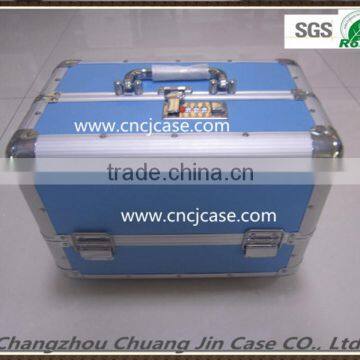 High-end fashion of blue aluminum beauty case