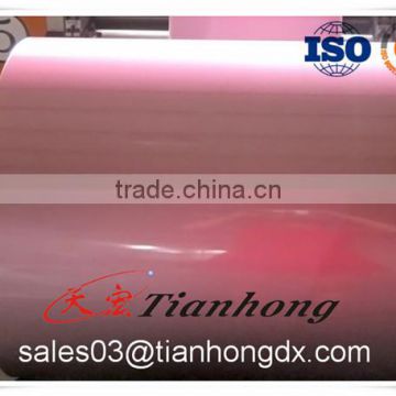 pink color aluminium foil in jumbo roll hangzhou supplier ALU+PET single side foil roll