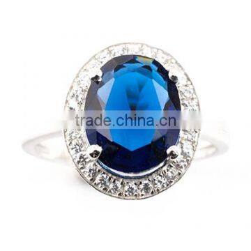 Blue Zircon Micro Pave Rings