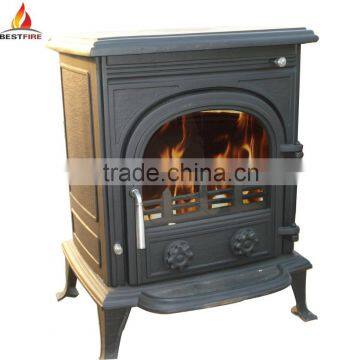 Warm Matt Black Cast Iron Wood Burning Stove with Boilber