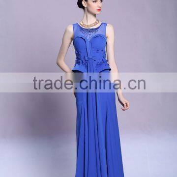 The most modern hot sale woman elegant royal blue evening dress