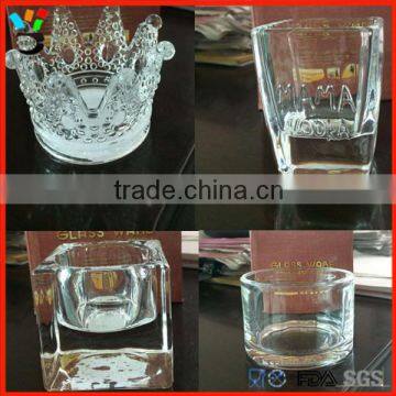 Decorating Idea Heavy Clear Art Unique Design Glass Candlestick