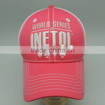 Women 3D embroidery custom mesh snapback sport cap