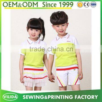 Hot sale summer high quality kindergarten uniform new designs primary school uniform