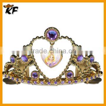 Cheap golden plated plastic pendants princess crown for Miss
