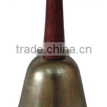 4" metal bell,handle bell with wooden handle A4-101 (A109)