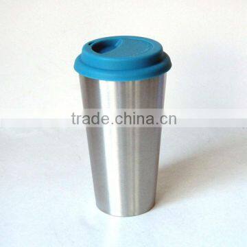 Mug Stainless Steel Design Double 16oz With Silicone Lid