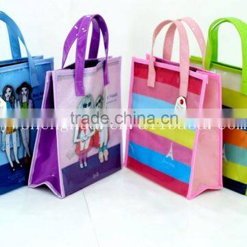 New design pvc gift bag with handle for shopping/PVC Shopping Bag printed