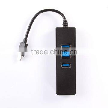 USB 3.1 Type C USB-C to 3-Port USB 3.0 Hub w/ RJ45 LAN Gigabit Ethernet Adapter photo-3