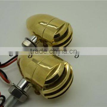 Motorcycle Cafe Racer Brass Grille Turn Light for Harley Davison photo-3
