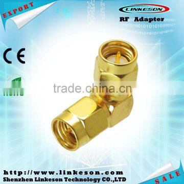 Golden 90 degree SMA male to male connector