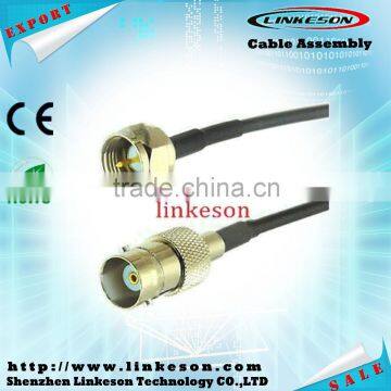 F Male Straight Crimp to BNC Female Plug Jumper Pigtail RG174 Cable