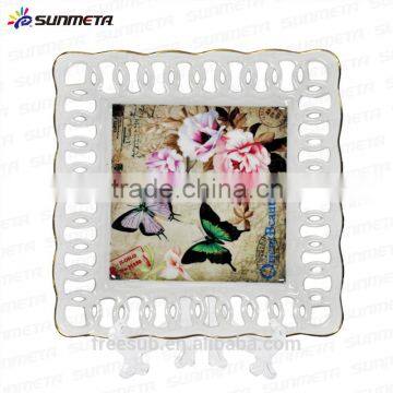 sublimation ceramic plate with customer's photos heat printing plate