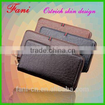 Guangzhou Fani fancy ostrich skin leather wallets for men with luxury style